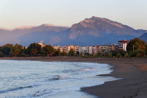 Early morning on the beach with Iskele district