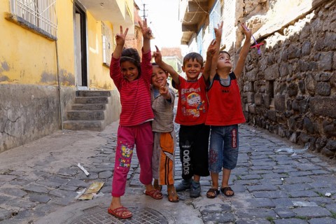 Children in the historic centre