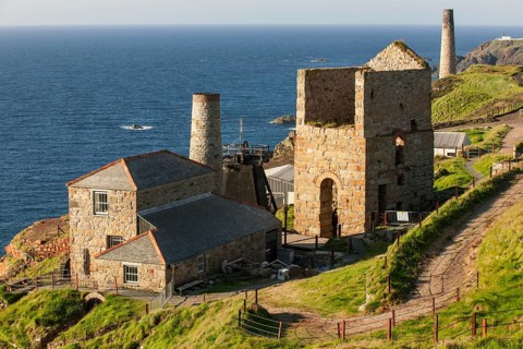 Pump house and ventilation house of the former tin and copper mine Levant Mine
