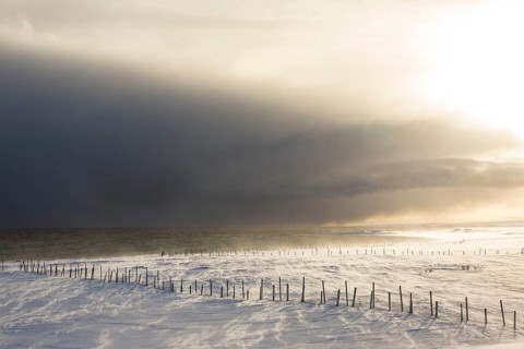 Snow drifts in the fjord