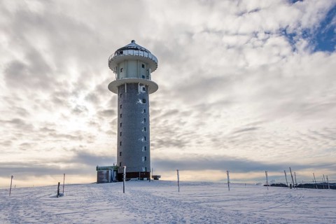Summit of Seebuck Mountain with a weather tower