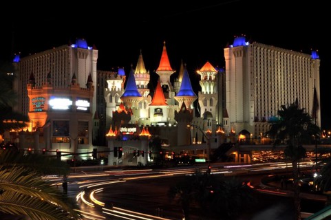 Excalibur Hotel and Casino at night