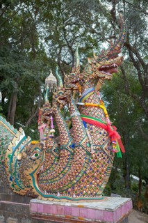 The seven headed naga guarding the 300 steps to Wat Phrathat Doi Suthep