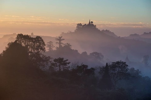 Pagodas surrounded by trees