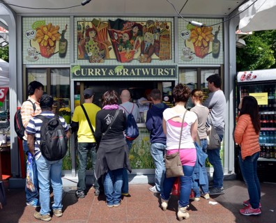 Organic Currywurst and Bratwurst food stall