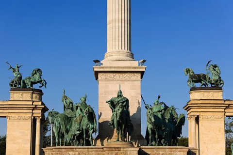 Millennium Monument with equestrian statue of Prince Arpad