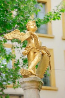 Angel statue on the La Fontaine de l'Ange fountain