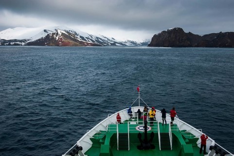 Cruise ship approaching Deception Island