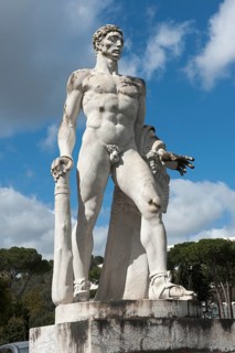 Naked fighter with mace