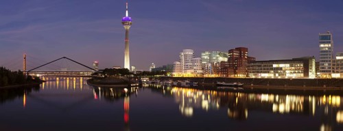 Media Harbour with Rhine Tower and the Gehry Buildings