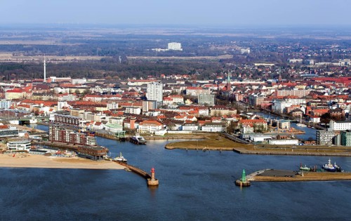 Docks and the inner city of Bremerhaven