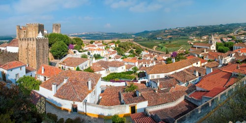 View over the rooftops of Obidos
