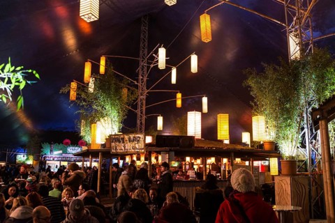 Interior of a marquee or tent