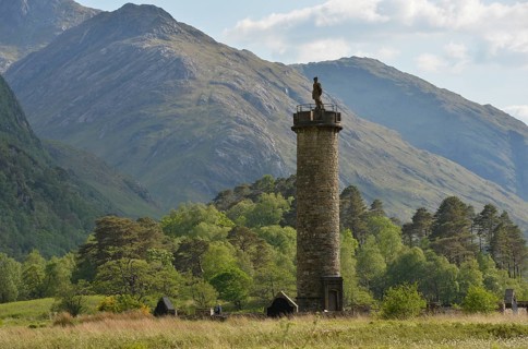 Monument at Glenfinnan commemorating the Jacobite Rising