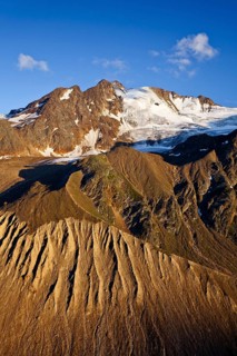 View from Weisskugel Hut towards Weisskugel Mountain and Barenbartferner Glacier
