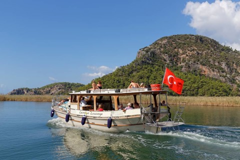 Excursion boat in the Dalyan Delta