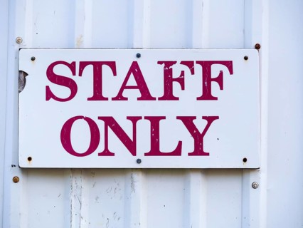 Sign 'staff only'