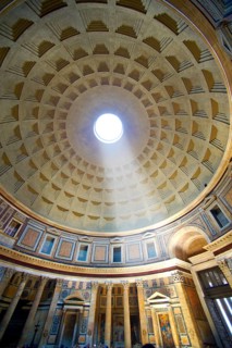 Pantheon roof of the Roman temple to all Roman Gods