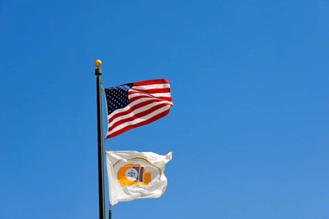 U.S. Flag and Navajo Flag
