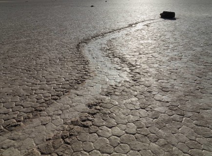 Track created by one of the mysterious moving rocks at the 'Racetrack'