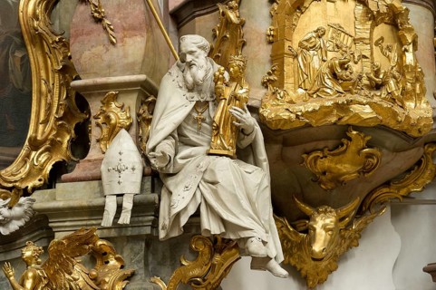 Figure of St. Korbinian with Altotting Madonna