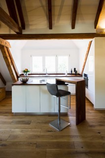 Converted loft with a modern kitchen