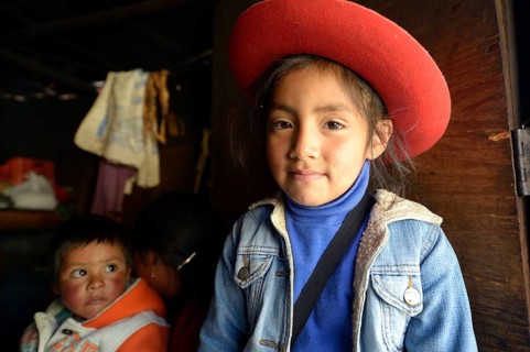 Girl wearing a red hat