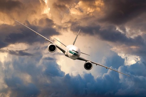 Cathay Pacific Boeing 777-367 ER in flight