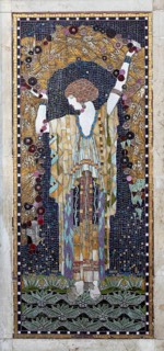 Woman holding a garland of corn