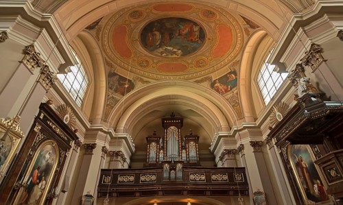 Organ loft of the Catholic Parish Church of St. Lawrence at Schottenfeld