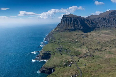 Cliffs and a small village