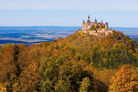 Burg Hohenzollern Castle in autumn