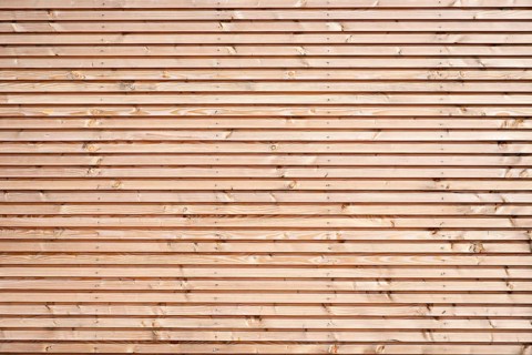 Natural coloured wood sheathing of a holiday house