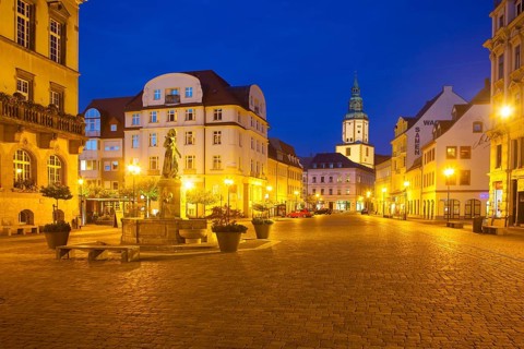 Obermarkt market square with St. Nikolai Church