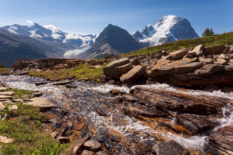 Glacial stream in front of Mount Robson