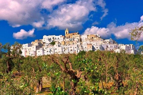 The medieval fortified hill town of Ostuni