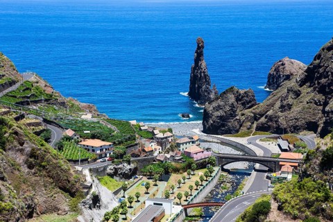 Ilheus da Rib rock formations on the cliff coast of Ribeira da Janela