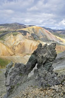 Lava formation in front of Brennisteinsalda Mountain