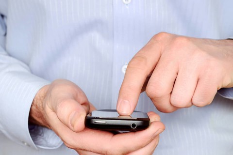 Man using a smartphone