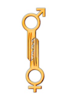 Keys with the symbols for Mars and Venus