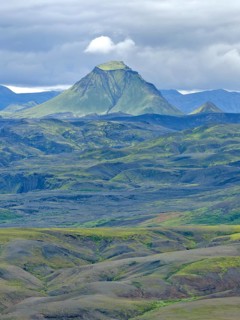 View from Mt Eggjar across the Emstrur lava desert to Hattafell