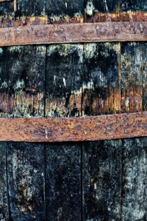Weathered wine barrel