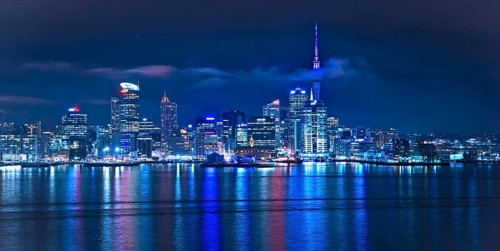 Auckland Central Business District or Auckland CBD from Stanley Bay