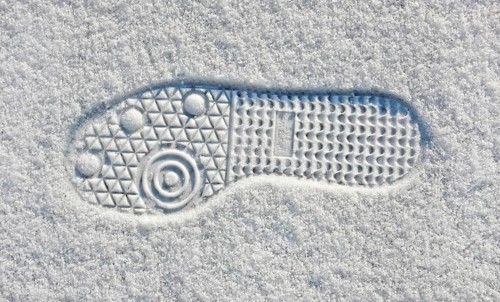 Shoeprint in snow