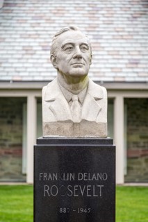 Bust of Franklin D. Roosevelt outside Library Franklin D. Roosevelt