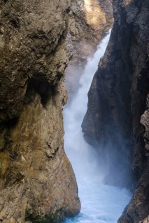 Falling waterfall in Leutasch Gorge