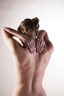 Bare back of a young woman