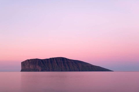 Fugloy island in the light of the midnight sun