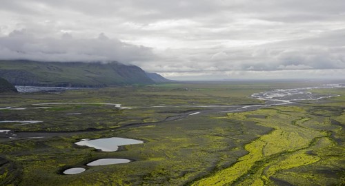 View towards the coast over the Skeioararsandur outwash plain