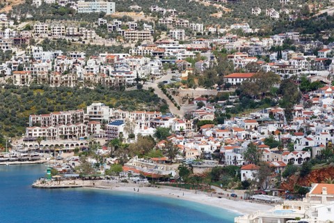 Townscape of Kalkan with beach
